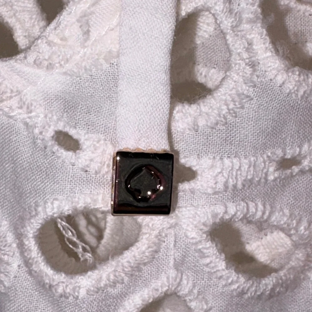 Kate Spade Eyelet Cover-Up Dress medium White NEW Balloon Sleeve Scalloped Boho
